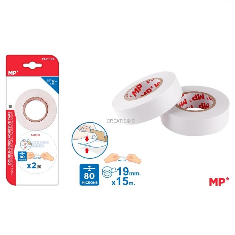 Obojstranná lepiaca páska 19mm x 15m, 2 ks