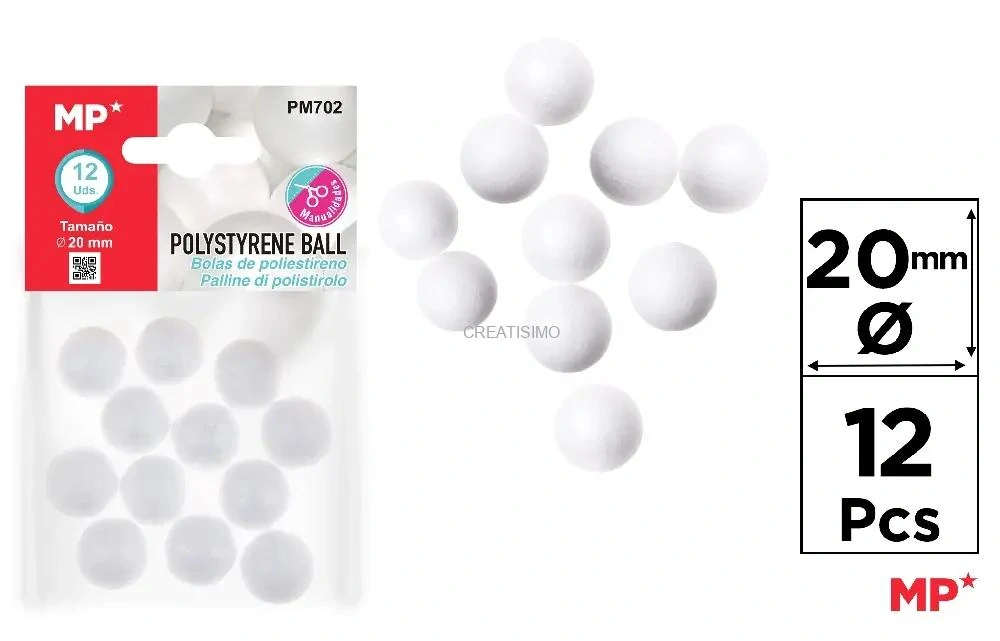 Polystyrénové gule ø 2 cm, 12 ks