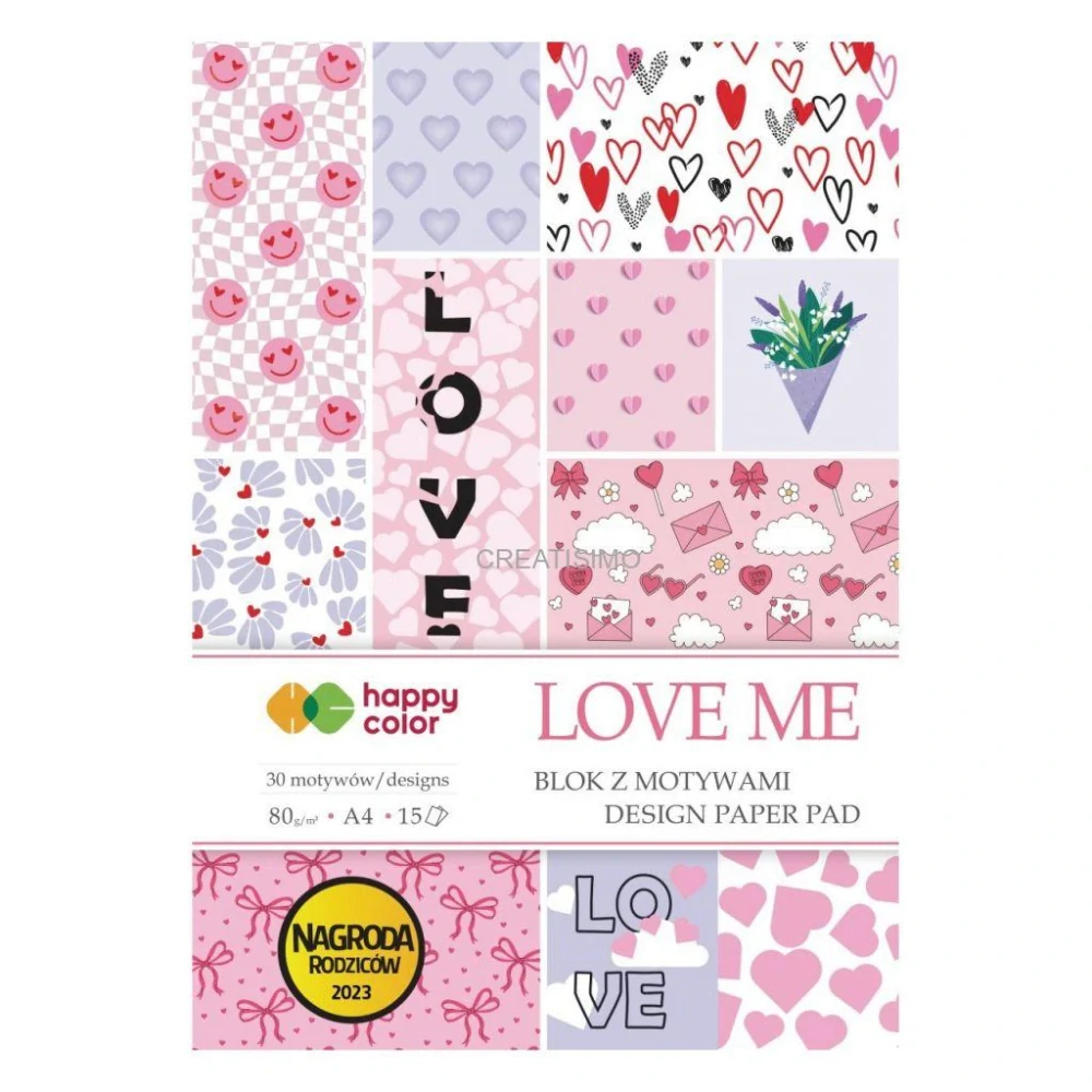 Sada papierov LOVE ME 80 g/m2, A4, 15 ks