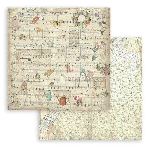 Obojstranné papiere "Garden" na scrapbooking, 20,3 x 20,3 cm, 10 ks
