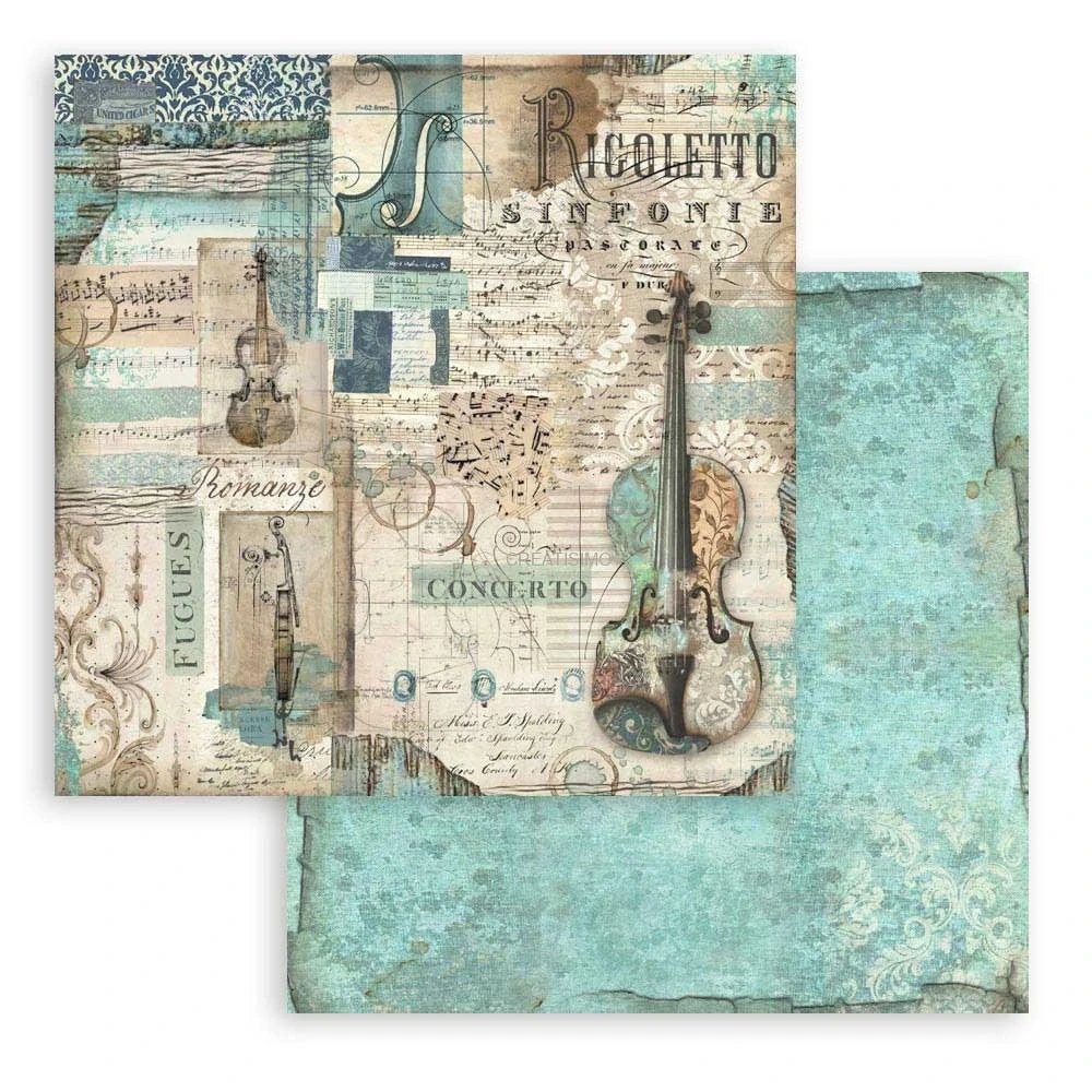 Obojstranné papiere "Music" na scrapbooking, 20,3 x 20,3 cm, 10 ks