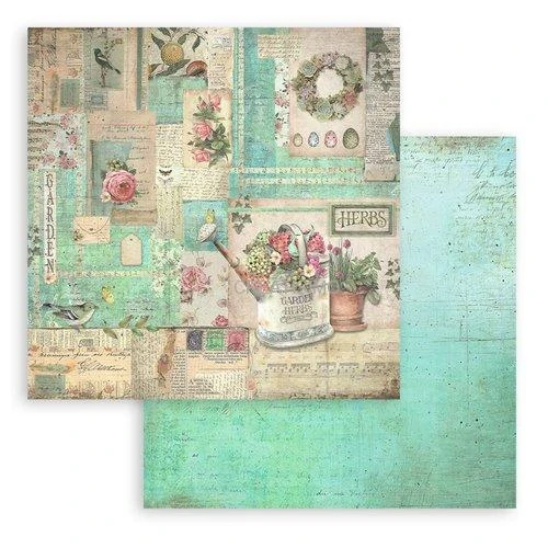 Obojstranné papiere "Garden" na scrapbooking, 20,3 x 20,3 cm, 10 ks