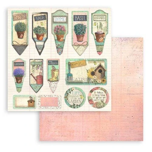 Obojstranné papiere "Garden" na scrapbooking, 20,3 x 20,3 cm, 10 ks