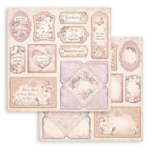 Obojstranné papiere "Romance Forever" na scrapbooking, 20,3 x 20,3 cm, 10 ks