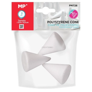 Polystyrénový kužeľ 5,5 cm, 3ks
