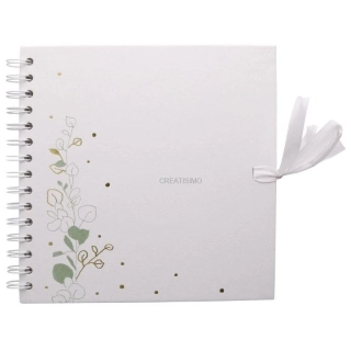 Album na scrapbooking Botanic 20,3x20,3, biely so stuhou, 60 strán