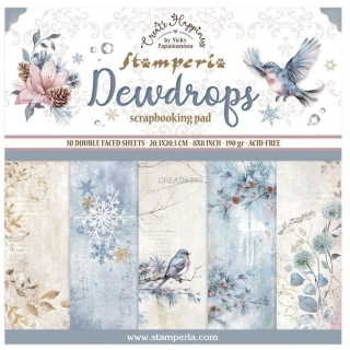 Obojstranné papiere "Dewdrops" na scrapbooking, 20,3 x 20,3 cm, 10 ks