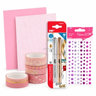 Mini ružová sada na journaling a scrapbooking