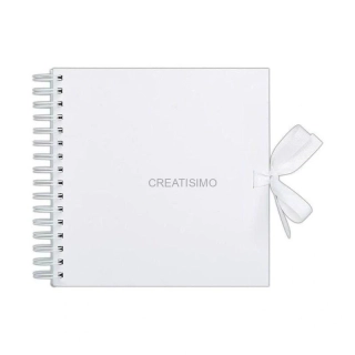 Album na scrapbooking 20,5x20,5, biely so stuhou, 84 strán